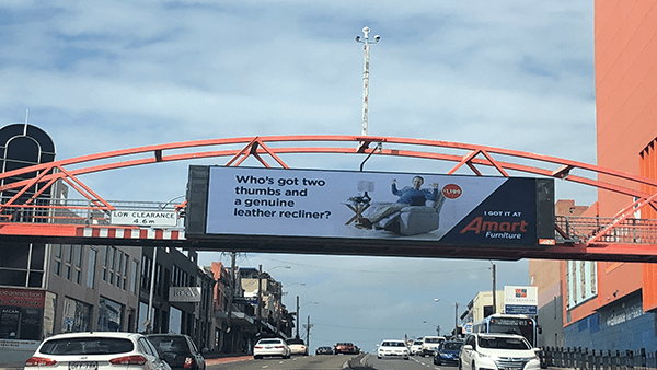 Urban viaduct digital signage for outdoor