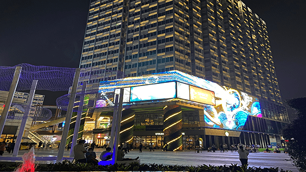 Corner shape big led wall