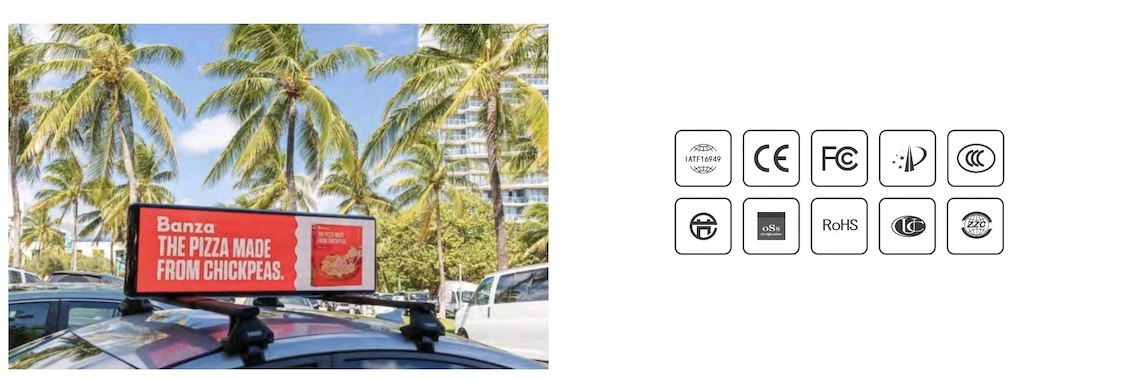 double sided taxi top led display