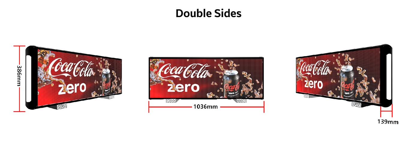 double sides taxi top led display