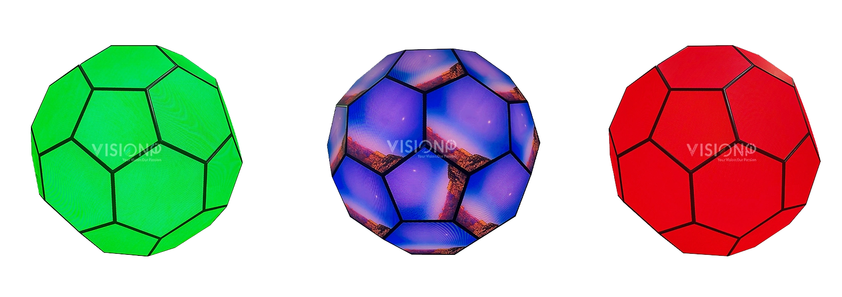 football shape sphere led display_