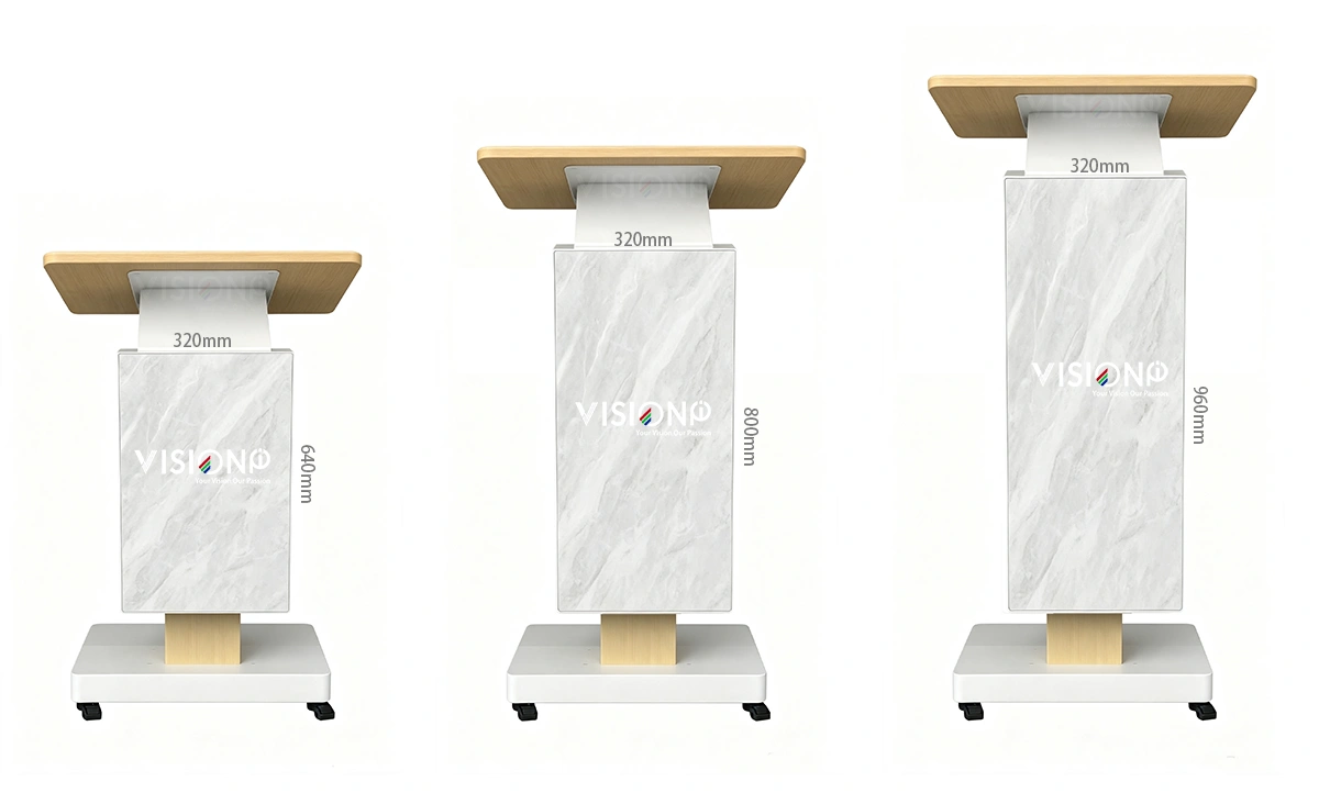 textured led podium display multiple size 320x640 320x800 320x960mm